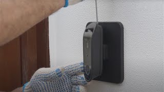 Image of a Qubo Video Doorbell being installed